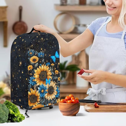 Butterfly Flower Print Blender Dust Cover Stand Mixer or Coffee Maker Appliance Cover with Drawstring, Anti Fingerprint Dust Proof Stain Resistant Blender Covers for Home Kitchen