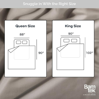 Duvet Cover Set - 100% Viscose Derived from Bamboo Duvet Cover Queen Size, 3 PC Luxury Cooling Duvet Cover for Hot Sleepers, Silky Buttery Soft Comforter Cover & 2 PC Queen Pillowcases, Sand