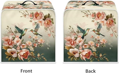 Coffee Maker Cover Protector Hummingbird Floral Kitchen Appliance Dust Cover Waterproof Folding Protector