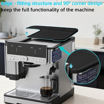 Premium Top Mat for Ninja Luxe Cafe Espresso Machine ES601 & ES701 – Custom Fit Coffee Machine Cover – Food-Grade Silicone – Waterproof, Heat-Resistant, Non-Slip, Easy to Clean, Coffee Bar Accessories