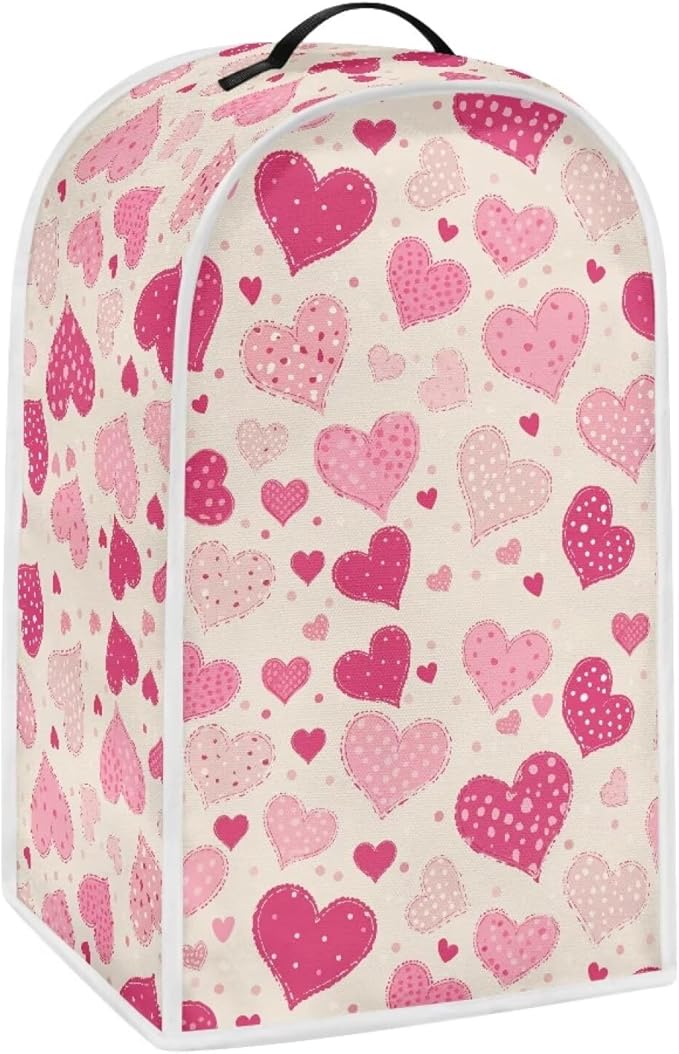 Talayituse Love Heart Print Blender Dust Cover, Fingerprint Protection Cover for Stand Mixer or Coffee Machine, Home Kitchen Appliance Covers for Stain Dust Resistant Supplies Valentine's Day Decor