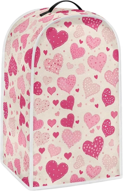 Talayituse Love Heart Print Blender Dust Cover, Fingerprint Protection Cover for Stand Mixer or Coffee Machine, Home Kitchen Appliance Covers for Stain Dust Resistant Supplies Valentine's Day Decor