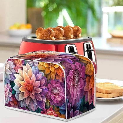 Bright Blossoms Dust Cover for Coffee Maker Boho Mandala Floral Kitchen Blender Cover Bread Maker Toaster Oven Dustproof Protector Covers