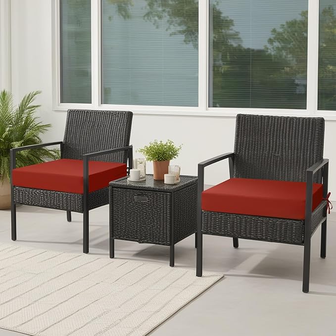 idee-home Outdoor Cushions for Patio Furniture, Outdoor Seat Cushion, Waterproof Couch Hampton Bay Deep Seat Replacement Chair Cushions for Garden Lawn Backyard Deck, 19 x 19