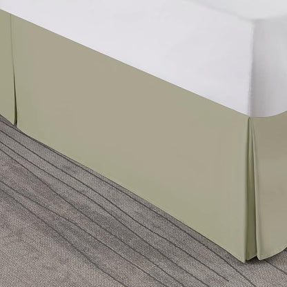 Nestl Green Bed Skirt Cal King Size - Cal King Bed Skirt 14 Inch Drop - Brushed Microfiber Bed Skirts - Hotel Quality Pleated Bed Skirt - Shrinkage & Fade Resistant