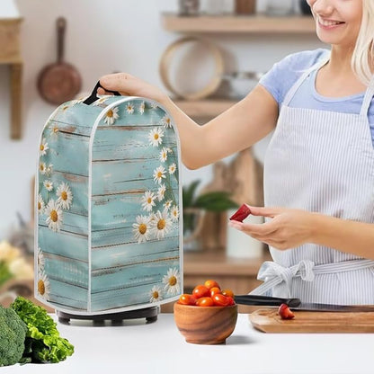 Daisy Blender Cover Teal Wood Appliance Dust Cover Universal for Food Processor Coffee Maker Juice Machine Reusable Protection Cover for Stand Mixer