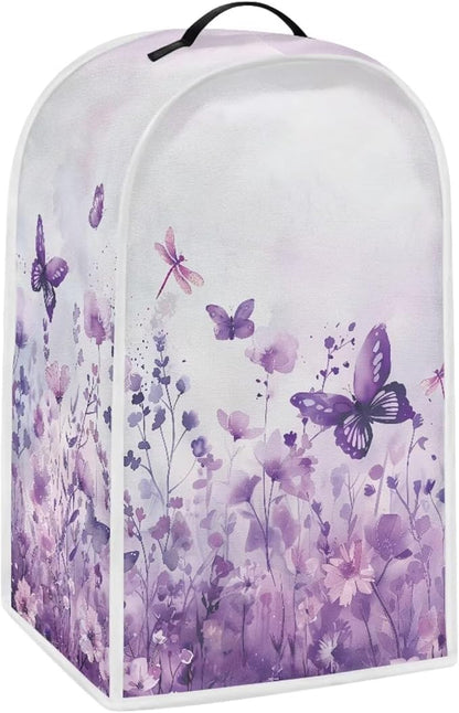 Talayituse Butterfly Dragonfly Flower Print Blender Dust Cover, Fingerprint Protection Cover for Stand Mixer or Coffee Machine, Home Kitchen Appliance Covers for Stain Dust Resistant Supplies