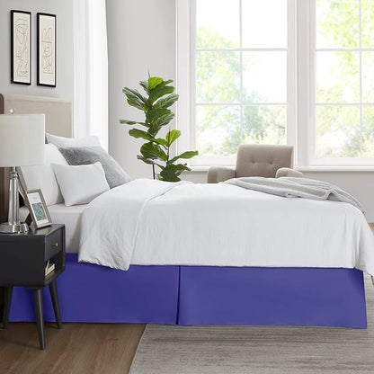 Nestl Royal Blue Blue Bed Skirt Queen Size - Queen Bed Skirt 14 Inch Drop - Brushed Microfiber Bed Skirts - Hotel Quality Pleated Bed Skirt - Shrinkage & Fade Resistant