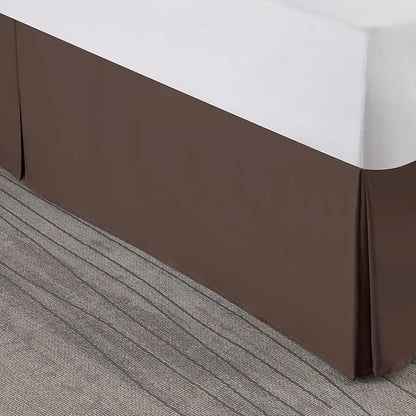 Nestl Dark Brown Bed Skirt Cal King Size - Cal King Bed Skirt 14 Inch Drop - Brushed Microfiber Bed Skirts - Hotel Quality Pleated Bed Skirt - Shrinkage & Fade Resistant