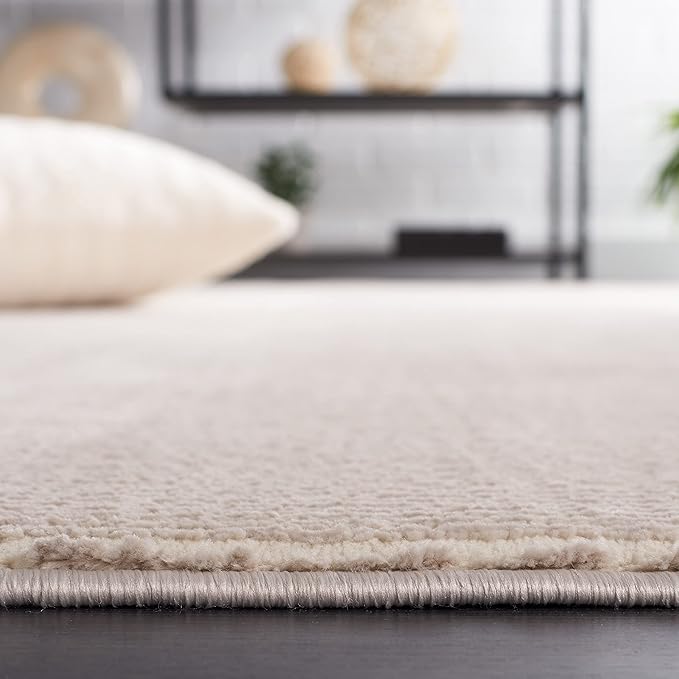SAFAVIEH Revive Collection Area Rug - 6'7" Round, Beige, Solid Design, Non-Shedding & Easy Care, Ideal for High Traffic Areas in Living Room, Bedroom (REV102B)