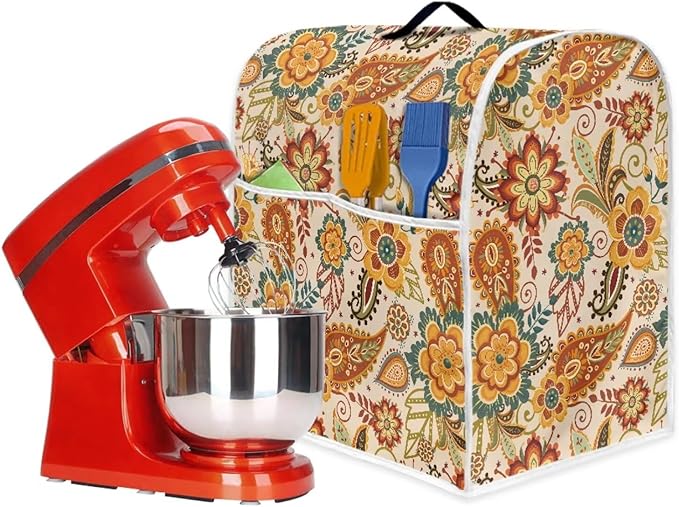 Boho Stand Mixer Cover 4.5-5Qt Mixer Cover Washable Anti-Stain Appliance Covers for Kitchen Counter Mixer Parts & Accessories Home Decoration