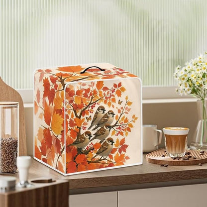 Coffee Maker Cover with Handle Maple Cardinal Dust Protection Washable Foldable Christmas Appliance Cover