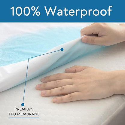 King Mattress Protector 2 Pack King Size Mattress Cover Protector Fitted Sheets up to 18'' Waterproof for Bed Topper Pad Protector, Machine Wash