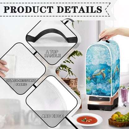 Talayituse Turtle Starfish Coral Print Blender Dust Cover, Fingerprint Protection Cover for Stand Mixer or Coffee Machine, Home Kitchen Appliance Covers for Stain Dust Resistant Supplies