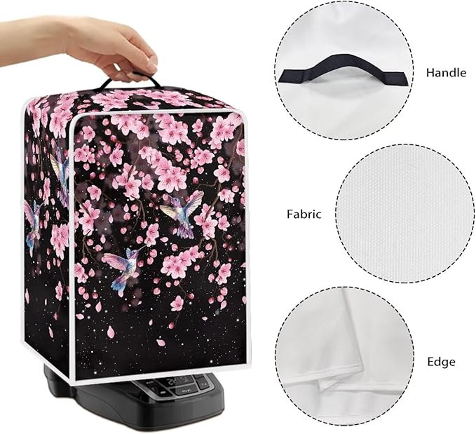Coffee Maker Cover Hummingbird Cherry Blossom Coffee Maker Cover for Kitchen Counter Dust Protector