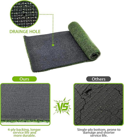 Artificial Grass Mat 12X12 in,0.6 in Thick,FakeTurf Patch Tiles Indoor Outdoor Garden Lawn Patio,Realistic Grass Rug Lawn Landscape Squares for DIY Crafts Miniature Garden