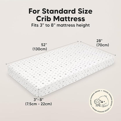 KeaBabies 2-Pack Baby Crib Sheets for Boys, Girls - 52x28 Viscose Derived from Bamboo Toddler Bed Sheets Neutral, Fitted Crib Mattress Cover for Standard Baby Bedding, Soft & Cozy (Nordic)