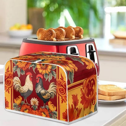 Rooster Kitchen Blender Dust Cover Sunflower Bread Maker Toaster Protector Lightweight Coffee Maker Appliance Covers Size M
