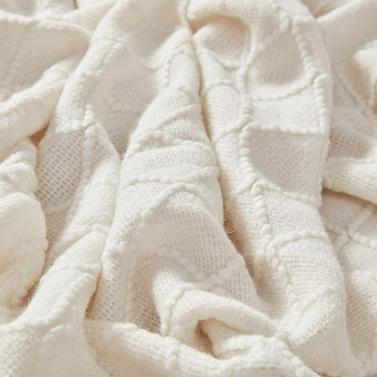 inhand Knitted Throw Blanket for Couch and Bed, Soft Living Room Home Decor Knitted Blanket with Tassel, Outdoor Lightweight Breathable Summer Blanket, Farmhouse Warm Woven Decorative, 50"x60"