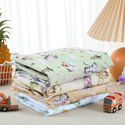 VitalCozy 4 Pcs Watercolor Dragon Bassinet Sheets 32 x 16 x 3 Inches Dragon Sheets for Standard Bed Toddler Mattresses Soft Breathable Cute Watercolor Print Newborn Bedding for Girl Boys
