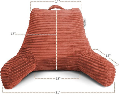 Hearth & Harbor Reading Pillow for Bed Adult – Back Pillow for Sitting in Bed, Standard Bed Pillows for Sitting Up in Bed, Foam Bed Chair Pillow, Misty Bed Rest Pillow