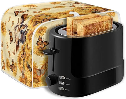 Sunflower Butterfly Butterfly Printed Toaster Cover for Anti-Dust and Fingerprint, Kitchen Small Appliance, Microwave Toaster Oven Cover Decorative Accessories for Kitchen