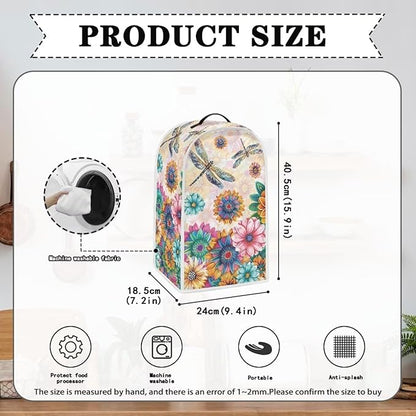 Boho Mandala Floral Blender Cover Washable Kitchen Toaster Cover Dragonfly Bread Maker Coffee Maker Protectiron Covers Size M