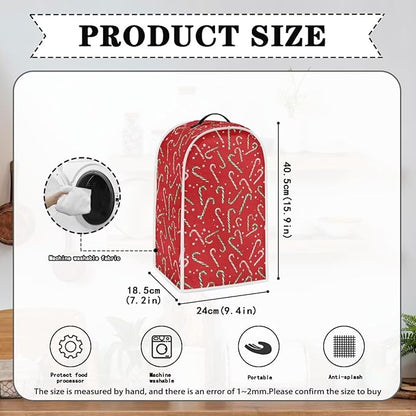 Christmas Teal Blender Cover for Kitchen Countertop Xmas Small Appliance Dust Cover Kitchen Decor Food Processor Protector with Handle Blender Protection Accessories Gift for Holiday