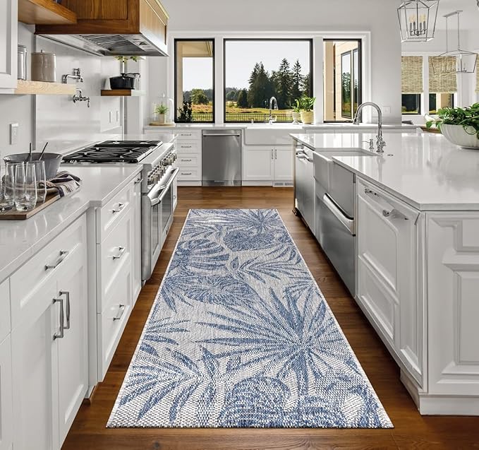 Keen Home Design Terrace Outdoor Runner Rug - 2x8 Washable Indoor/Outdoor Rug for Patio, Kitchen, Balcony, Beach, Garden, Deck and Porch, Size: 2'2"x7'7"