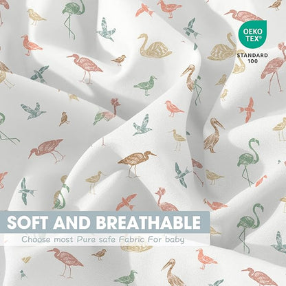 Bimocosy Crib Sheets 4 Pack, Baby Crib Sheets Fitted for Boys and Girls Breathable & Snug Fit, Soft Toddler Bed Sheets for Standard Crib Mattress Nursery Daycare Essentials, Forest Friends