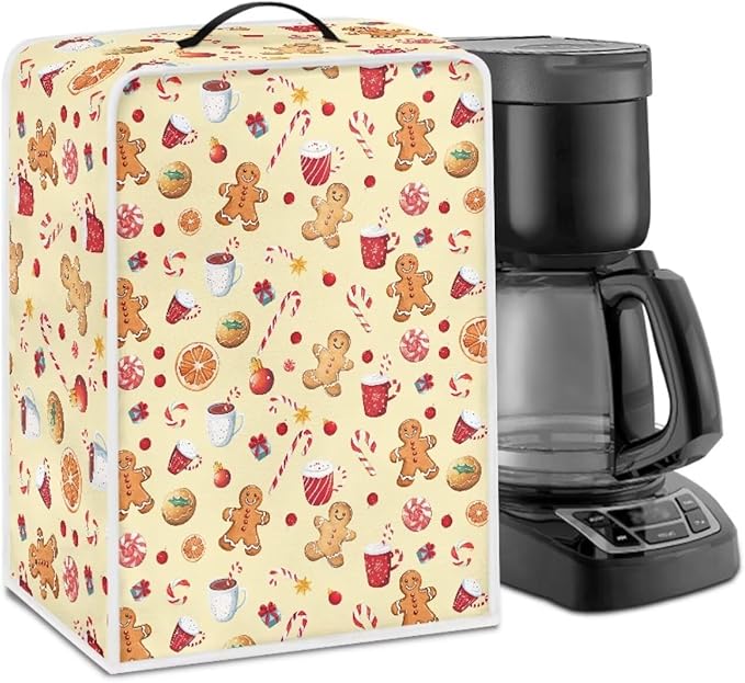 Christmas Coffee Maker Cover Dust Resistant Small Kitchen Appliance Protector with Handle
