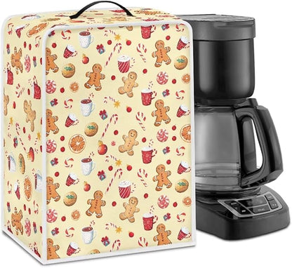 Christmas Coffee Maker Cover Dust Resistant Small Kitchen Appliance Protector with Handle