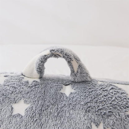 Meeting Story Glow in The Dark Star Moon Luminous Reading Pillows Sparkling with Arms Back Pillow for Bed, Bed Rest Pillow for Adults Teens, Kids, (Grey)