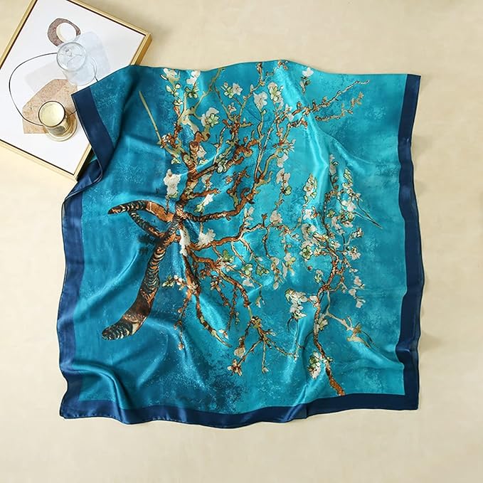 Fashion Scarves Scarf 100% Silk Feeling Scarf Silk Like Scarves Long Lightweight Sunscreen Shawls for Women
