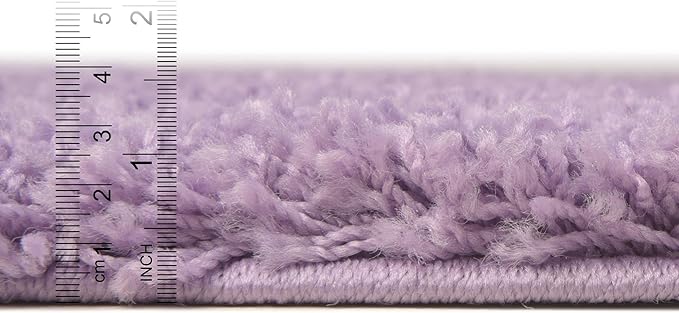 Unique Loom Solid Shag Collection Area Rug (3' 3" x 5' 3" Oval, Lilac)