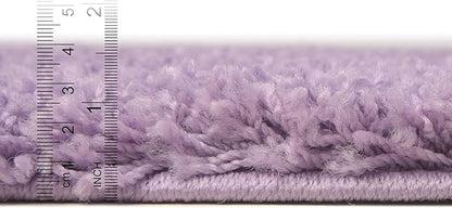 Unique Loom Solid Shag Collection Area Rug (8' x 10' Rectangle Lilac)