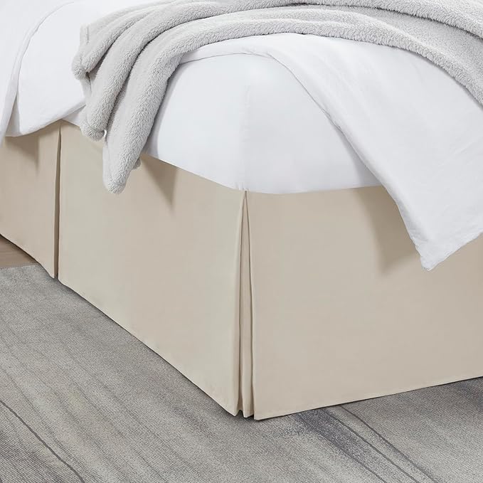 Nestl Linen Full XL Bed Skirt - Full XL Size Bed Skirt 14 Inch Drop - Brushed Microfiber Bed Skirts - Hotel Quality Pleated Bed Skirt - Shrinkage & Fade Resistant