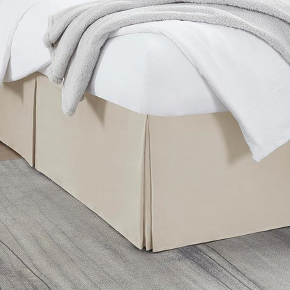 Nestl Linen Bed Skirt King Size - King Bed Skirt 14 Inch Drop - Brushed Microfiber Bed Skirts - Hotel Quality Pleated Bed Skirt - Shrinkage & Fade Resistant