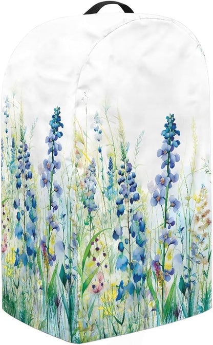 Blue Lavender Floral Kitchen Blender Cover Food Processor Dust Cover with Drawstring and Top Handle, Dust Protection Easy to Clean Small Appliance Coffee Maker Cover Juicer Cover