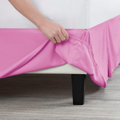 Nestl Light Pink Twin Bed Skirt - Twin Size Bed Skirt 14 Inch Drop - Brushed Microfiber Bed Skirts - Hotel Quality Pleated Bed Skirt - Shrinkage & Fade Resistant