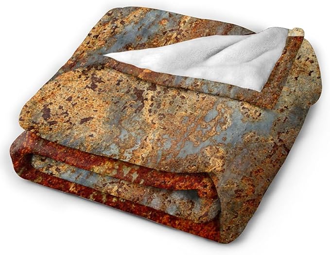 HGOD DESIGNS Brown Rust Colorful Metal Rusty Steel Iron Structure Blanket Throw Blanket Soft Comfortable for Sofa Chair Bed Office 50" x60