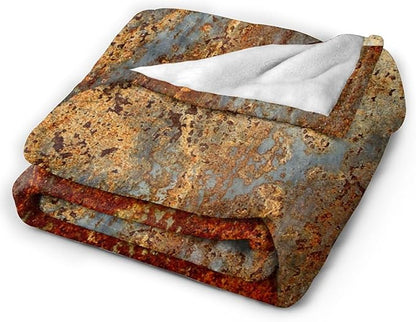 HGOD DESIGNS Brown Rust Colorful Metal Rusty Steel Iron Structure Blanket Throw Blanket Soft Comfortable for Sofa Chair Bed Office 50" x60