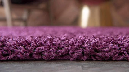 Unique Loom Solid Shag Collection Area Rug (2' 6" x 13' 1" Runner, Eggplant Purple)