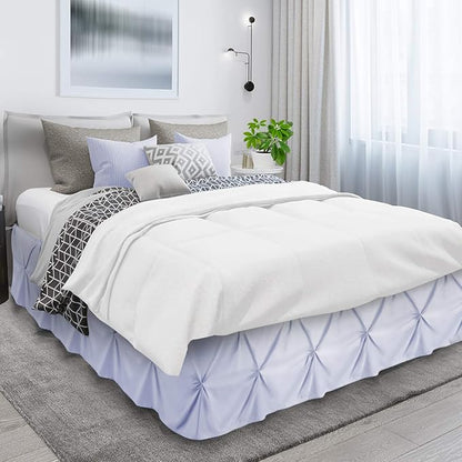 Nestl Ice Blue Bed Skirt Queen Size, Pinch Pleat Queen Bed Skirt, 14" Inch Drop Queen Bedskirt, Hotel Quality Ice Blue Bed Skirts, Premium Microfiber Bedskirt for Queen Bed, Ice Blue Queen Bed Skirt
