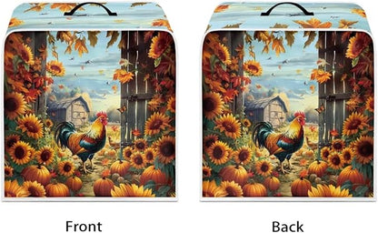 Coffee Maker Cover - Rooster Sunflower Mixer Juice Machine Protector - Washable Waterproof Covers