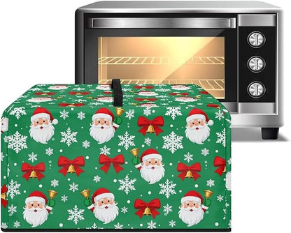 Microwave Oven Dust Cover, Christmas Santa Claus Heat-Resistant Waterproof Polyester Fabric Protection for Toaster Oven Air Fryer Dust Cover for Microwaves Ovens Machine Washable