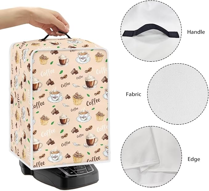 Coffee Machines Covers - Dust Resistant Protective Covers For Coffee Makers, Blender, Mixer, Juice Machine - Dust Proof, Washable Chocolate and Cake Pattern