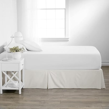 Linen Market Bed Skirt - Ultra Soft Microfiber - Easy Fit with 14 Inch Tailored Drop - Hotel Quality, Shrinkage & Fade Resistant - Bed Cover - Cal King Bed Skirt - Bedroom Décor - (Cal King, Ivory)