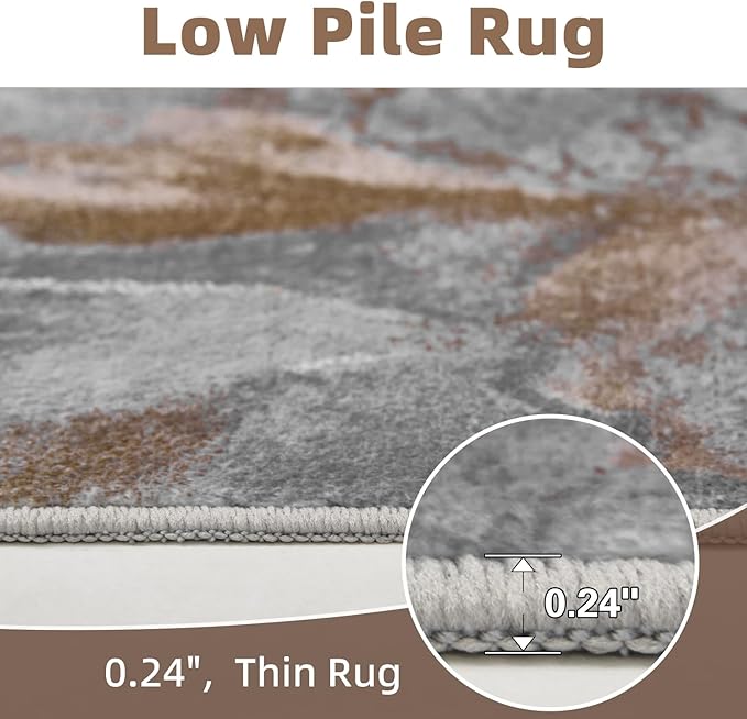 9x12 Area Rugs for Living Room, Modern Abstract Rug for Bedroom, Contemporary Machine Washable Rug, Large Stain Resistant Carpet for Dining Room Playroom Nursery Room, Pet & Kids Friendly