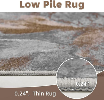 9x12 Area Rugs for Living Room, Modern Abstract Rug for Bedroom, Contemporary Machine Washable Rug, Large Stain Resistant Carpet for Dining Room Playroom Nursery Room, Pet & Kids Friendly
